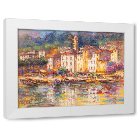 Portofino White Modern Wood Framed Art Print by Florio, Luigi
