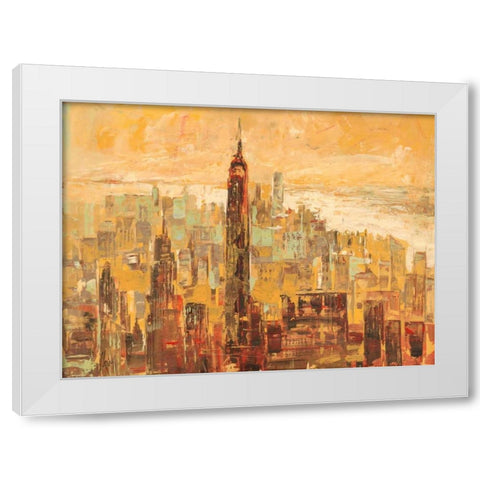 Tramonto su Manhattan White Modern Wood Framed Art Print by Florio, Luigi