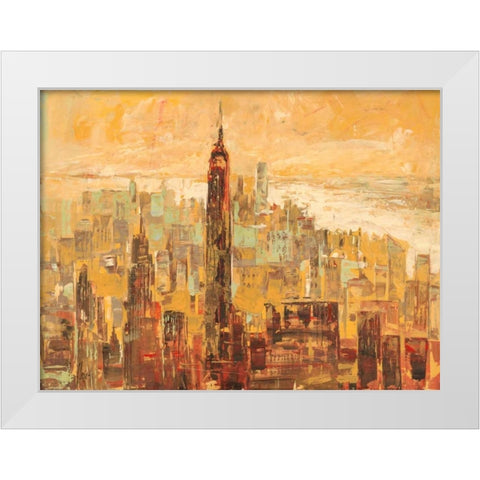 Tramonto su Manhattan White Modern Wood Framed Art Print by Florio, Luigi
