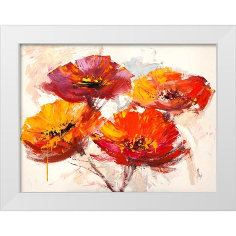 Il respiro dei papaveri White Modern Wood Framed Art Print by Florio, Luigi