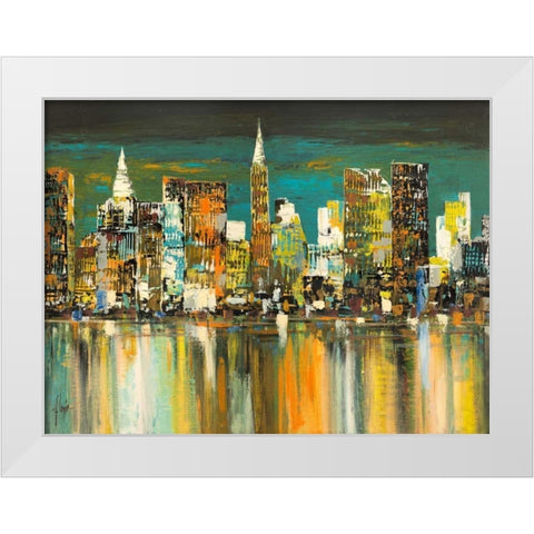 Le mille luci di New York White Modern Wood Framed Art Print by Florio, Luigi
