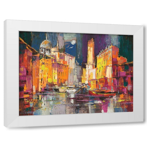 Verso il porto immaginario White Modern Wood Framed Art Print by Florio, Luigi