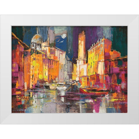 Verso il porto immaginario White Modern Wood Framed Art Print by Florio, Luigi