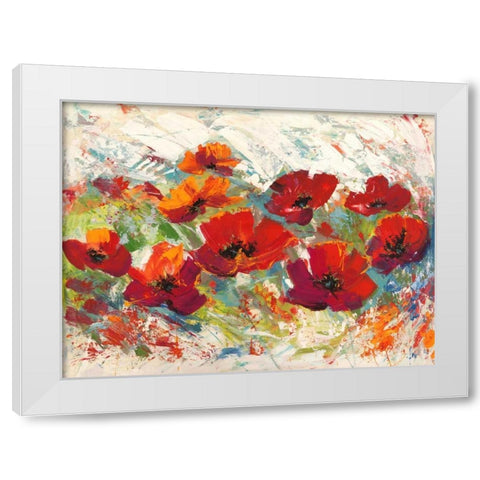 Papaveri in Estate White Modern Wood Framed Art Print by Florio, Luigi