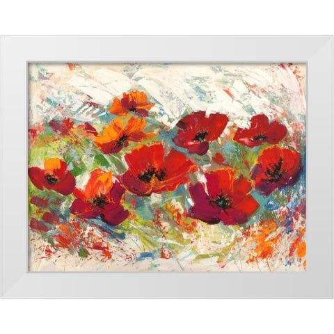 Papaveri in Estate White Modern Wood Framed Art Print by Florio, Luigi