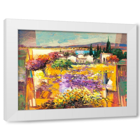 Estate mediterranea White Modern Wood Framed Art Print by Florio, Luigi