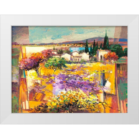 Estate mediterranea White Modern Wood Framed Art Print by Florio, Luigi