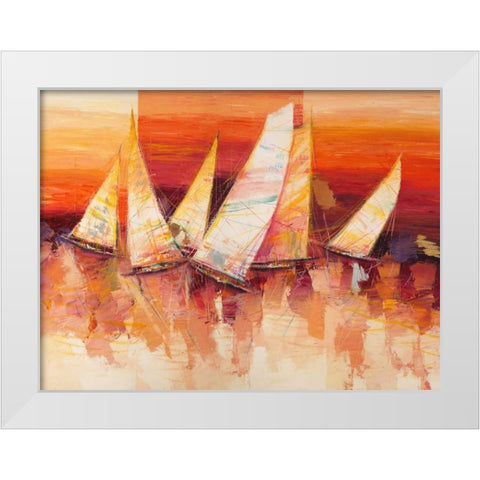 Vele allâ€™orizzonte White Modern Wood Framed Art Print by Florio, Luigi