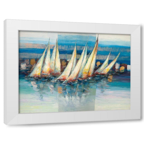 Vele nel blu White Modern Wood Framed Art Print by Florio, Luigi