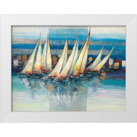 Vele nel blu White Modern Wood Framed Art Print by Florio, Luigi