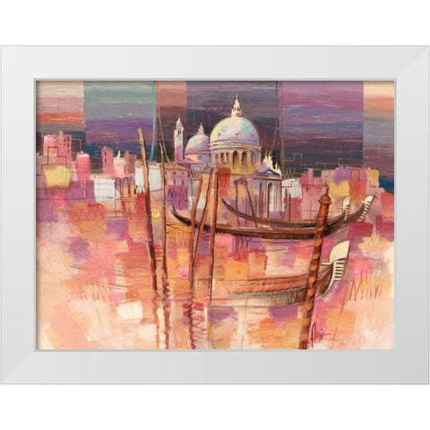 Riflessi a Venezia White Modern Wood Framed Art Print by Florio, Luigi