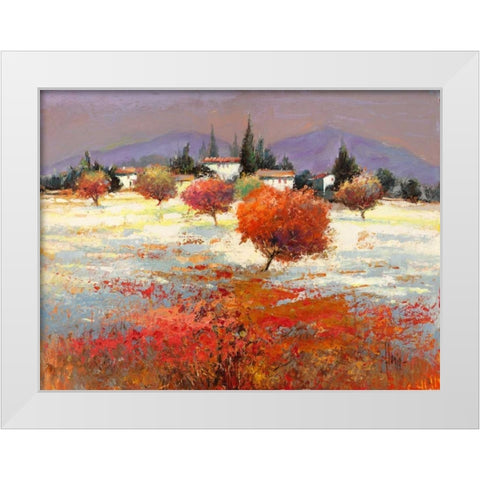 Dolci colline White Modern Wood Framed Art Print by Florio, Luigi