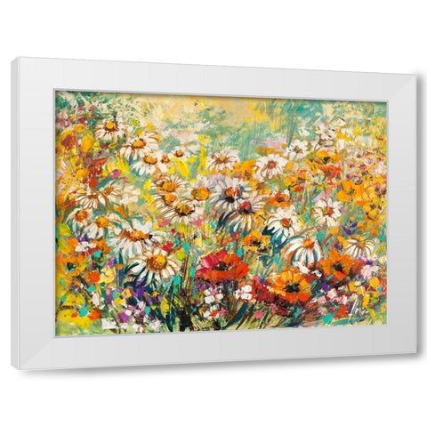 Campo fiorito White Modern Wood Framed Art Print by Luigi, Florio