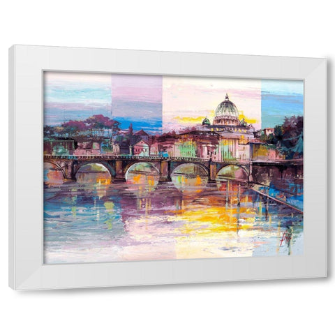 Roma di sera White Modern Wood Framed Art Print by Luigi, Florio