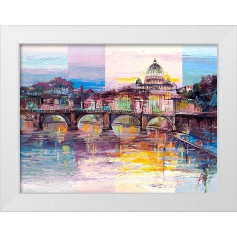 Roma di sera White Modern Wood Framed Art Print by Luigi, Florio