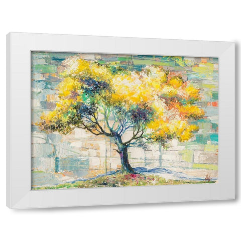 Albero del sole White Modern Wood Framed Art Print by Florio, Luigi