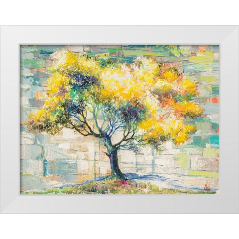 Albero del sole White Modern Wood Framed Art Print by Florio, Luigi