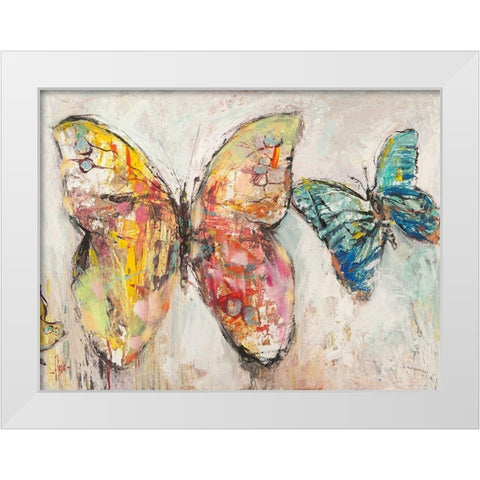 Farfalle in volo I White Modern Wood Framed Art Print by Florio, Luigi