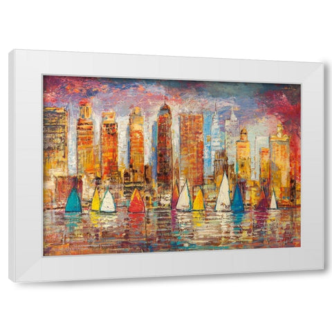 Vele a New York White Modern Wood Framed Art Print by Florio, Luigi