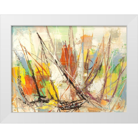 DInamismo di una regata White Modern Wood Framed Art Print by Florio, Luigi