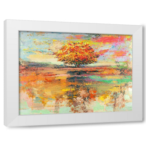 Albero destate White Modern Wood Framed Art Print by Florio, Luigi