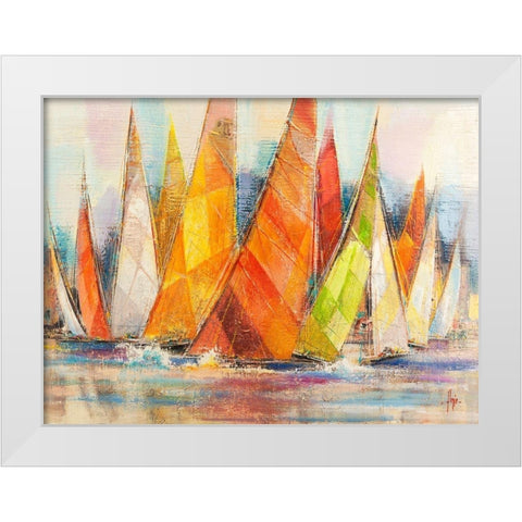 Regata di colori White Modern Wood Framed Art Print by Florio, Luigi