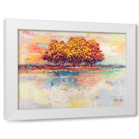 Alberi nel sole White Modern Wood Framed Art Print by Florio, Luigi