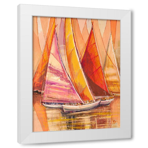 Vele nel sole White Modern Wood Framed Art Print by Florio, Luigi