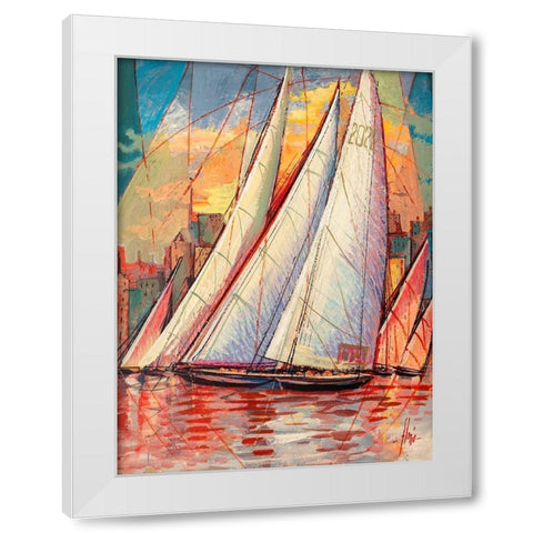 Arrivo al tramonto White Modern Wood Framed Art Print by Florio, Luigi