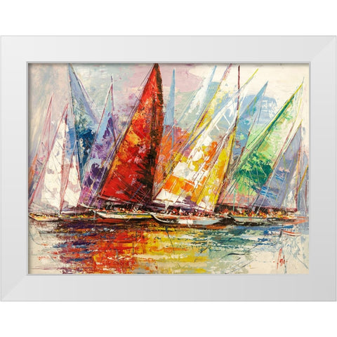 Caleidoscopio di vele White Modern Wood Framed Art Print by Florio, Luigi