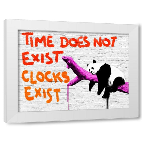 Time does not exist White Modern Wood Framed Art Print by Masterfunk collective
