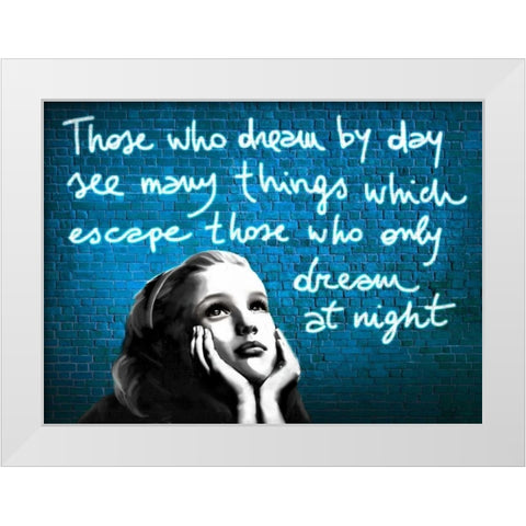 Dream by Day White Modern Wood Framed Art Print by Masterfunk Collective