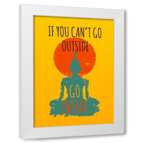 Go Inside White Modern Wood Framed Art Print by Masterfunk Collective