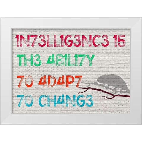Intelligence White Modern Wood Framed Art Print by Masterfunk Collective
