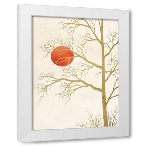 Red Sunset White Modern Wood Framed Art Print by Miko, Sayaka