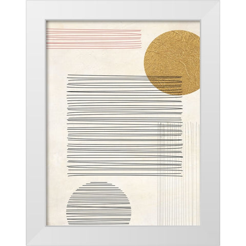 Lines and Shapes I White Modern Wood Framed Art Print by Miko, Sayaka
