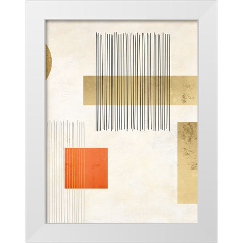 Lines and Shapes II White Modern Wood Framed Art Print by Miko, Sayaka