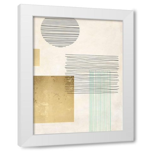 Lines and Shapes III White Modern Wood Framed Art Print by Miko, Sayaka