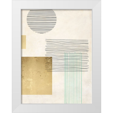 Lines and Shapes III White Modern Wood Framed Art Print by Miko, Sayaka