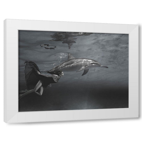 Oceane White Modern Wood Framed Art Print by Moreau, Marc