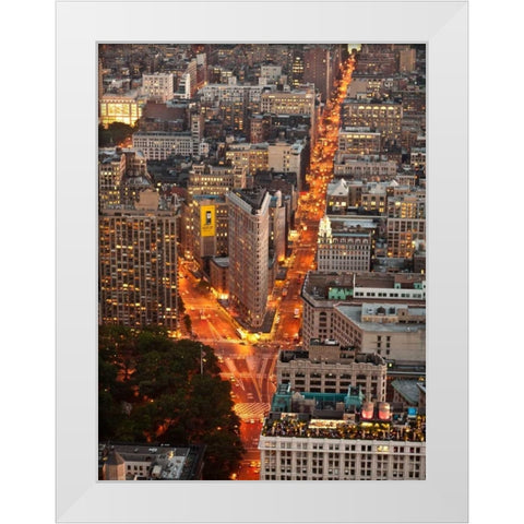Aerial view of Flatiron Building, NYC White Modern Wood Framed Art Print by Setboun, Michel