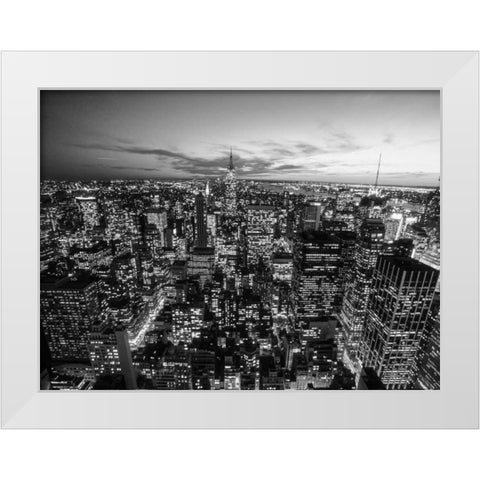 Manhattan Skyline with the Empire State Building, NYC White Modern Wood Framed Art Print by Setboun, Michel
