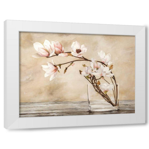 Fiori di magnolia White Modern Wood Framed Art Print by Mavaracchio, Cristina