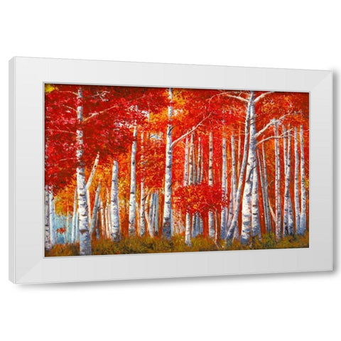 Bosco di betulle White Modern Wood Framed Art Print by Masera, Angelo