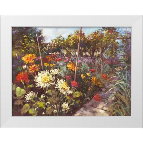 Dusk in the Walled Garden White Modern Wood Framed Art Print by Whatmore, Nel