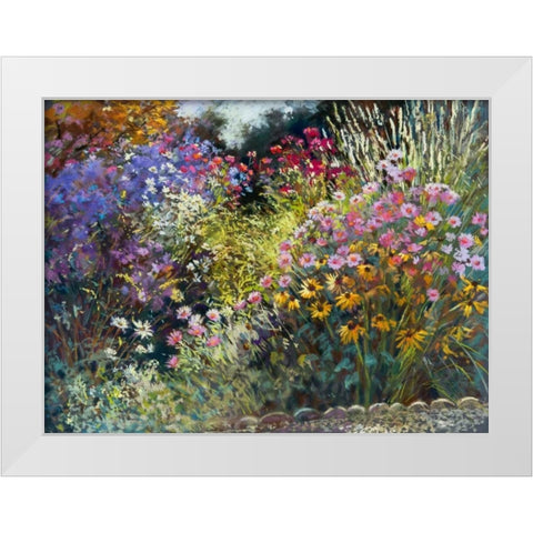 Evening in the Garden White Modern Wood Framed Art Print by Whatmore, Nel