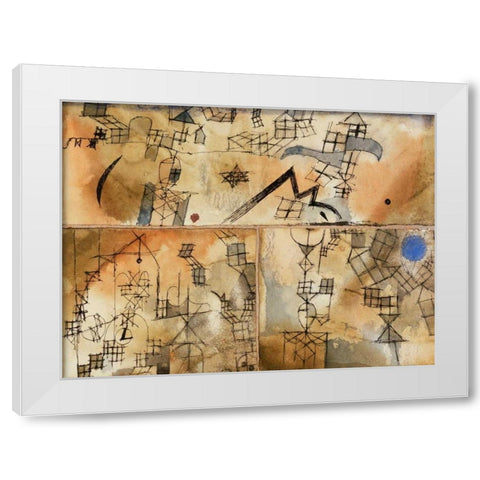 Three-Part Composition White Modern Wood Framed Art Print by Klee, Paul