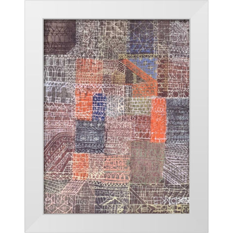 Structural II White Modern Wood Framed Art Print by Klee, Paul