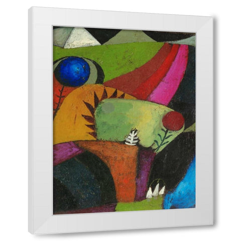 Three white bluebells White Modern Wood Framed Art Print by Klee , Paul
