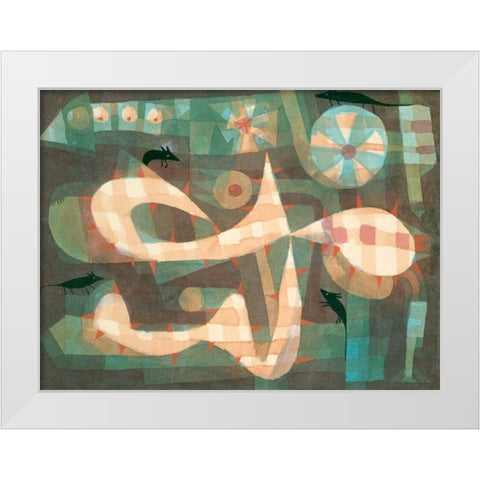 The Barbed Noose with the Mice White Modern Wood Framed Art Print by Klee, Paul